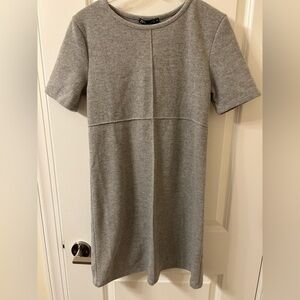 Zara Gray Sheath Mini Dress Short Sleeve Crew Neck